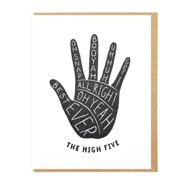 The High Five Letterpress Greeting Card