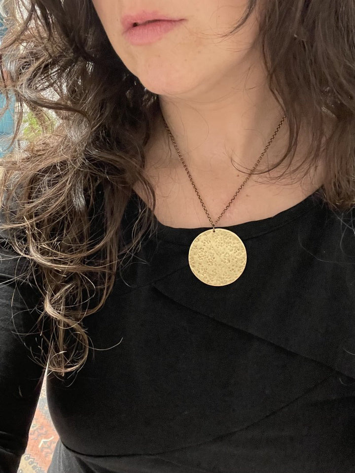 XL Brass Full Moon Necklace