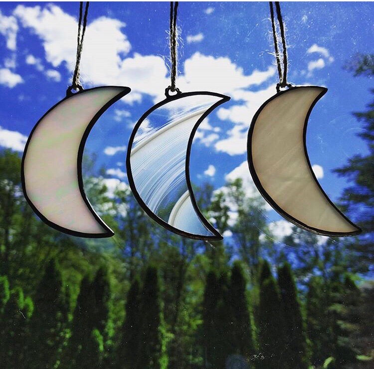 Stained Glass Crescent Moon