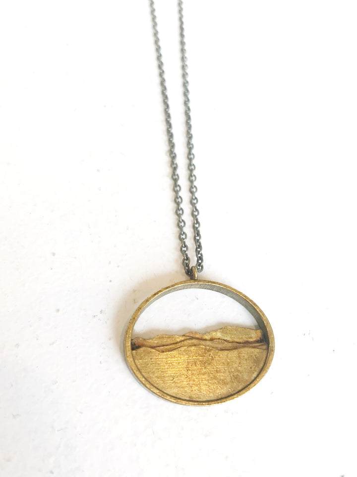 Adirondack Silhouette Necklace - Brass - Large