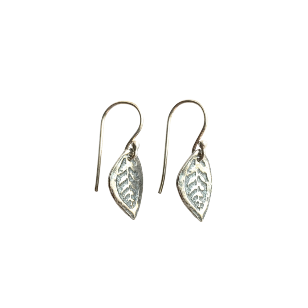 Silver Leaf Earrings Golden Hour Gift Co