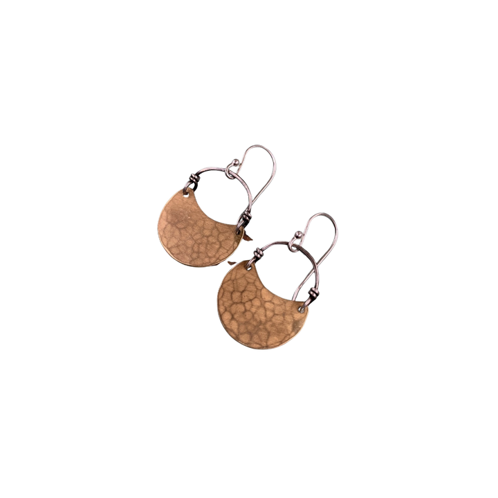 Brass Crescent Earrings - Tiny