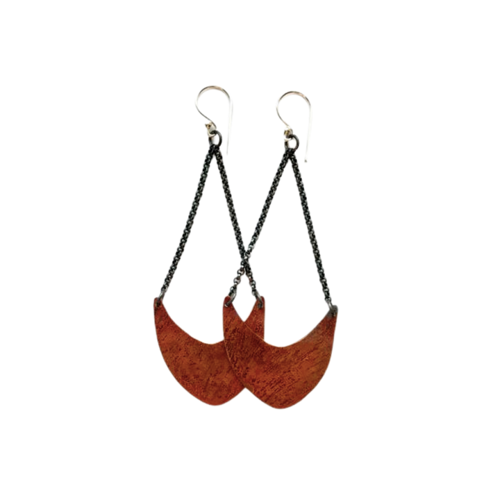 Copper Pendulum Earrings Medium