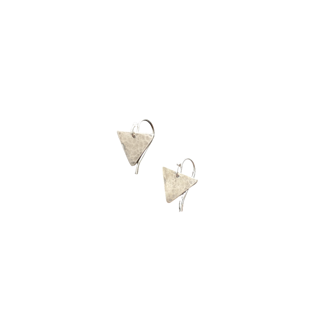 Tiny Silver Triangle Earrings