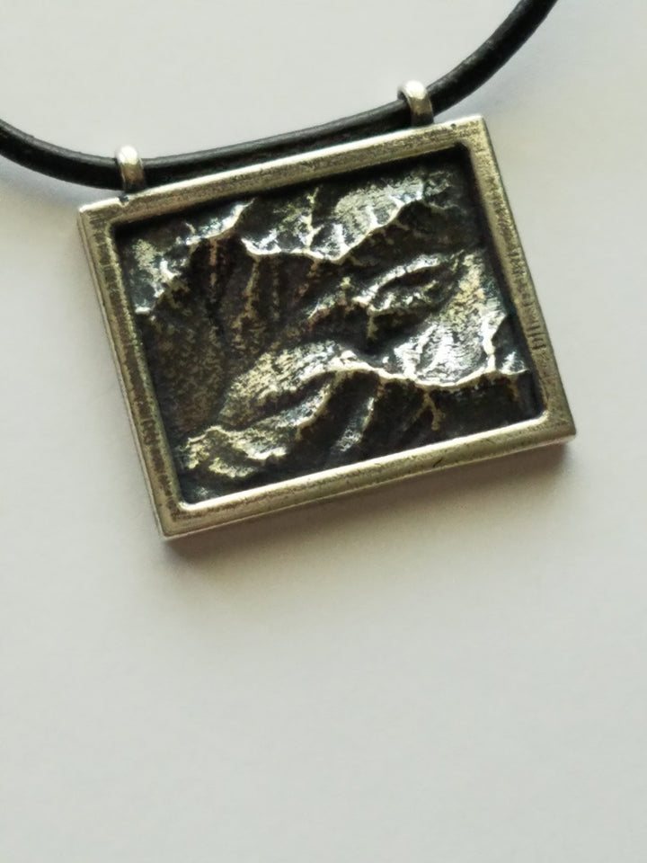Mount Mansfield Topography Necklace - Silver - Large