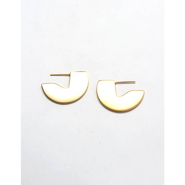 Geometric Mini Semi Circle Stud Earrings
