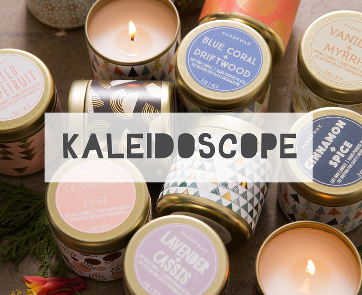Kaleidoscope Tin Candles