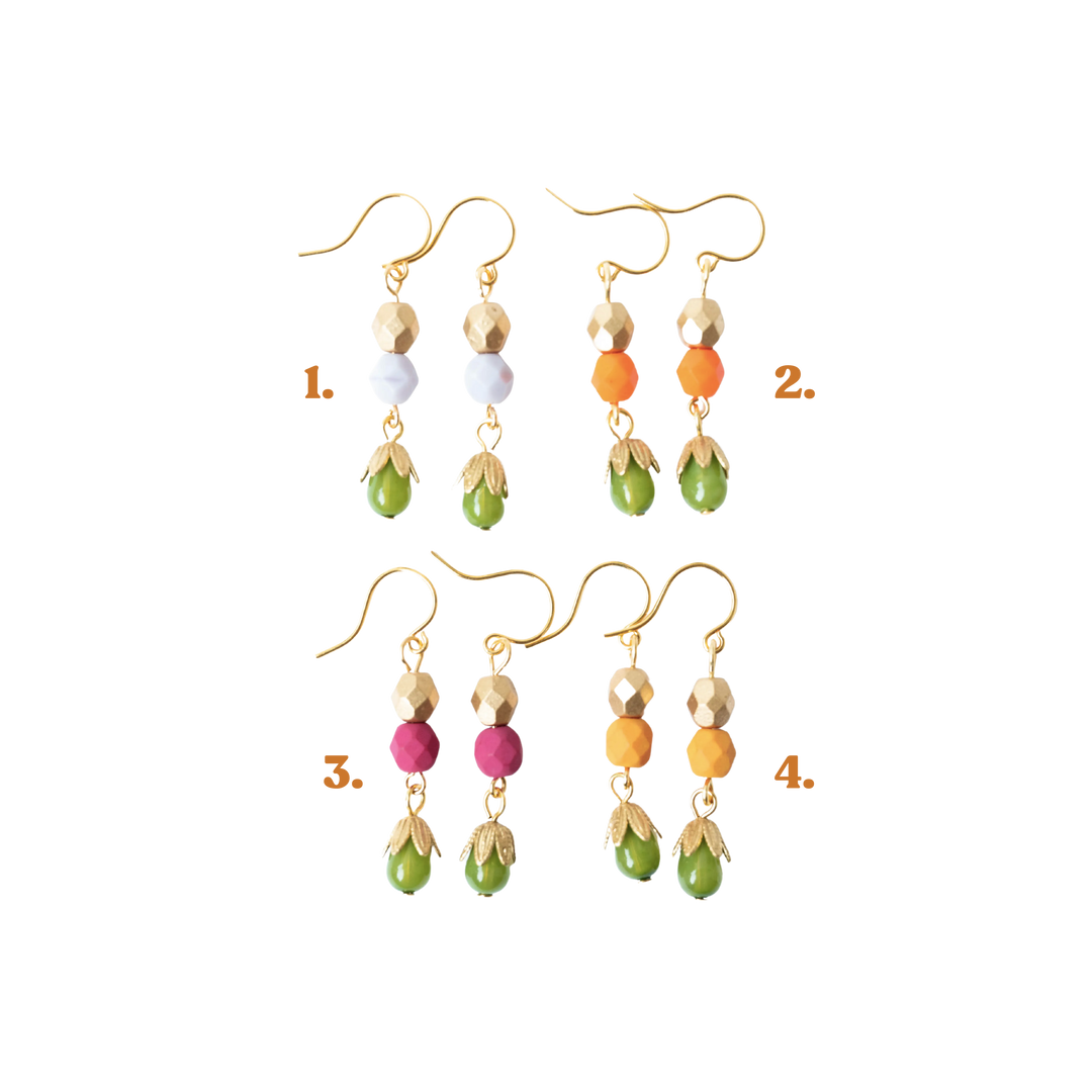 Small Colorful Beaded Earrings
