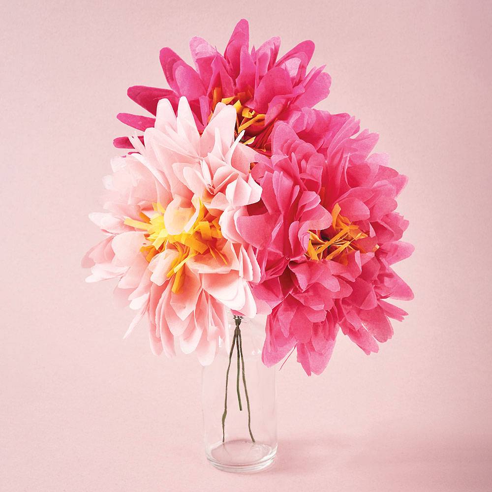 Small Tissue Paper Peony Flowers