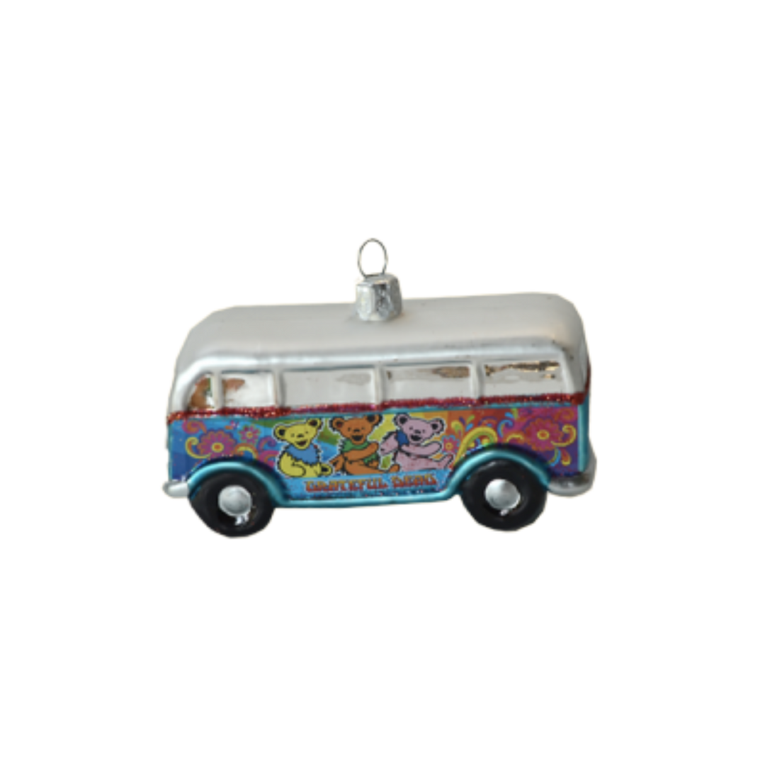 4 INCH GRATEFUL DEAD GLASS BUS ORNAMENT