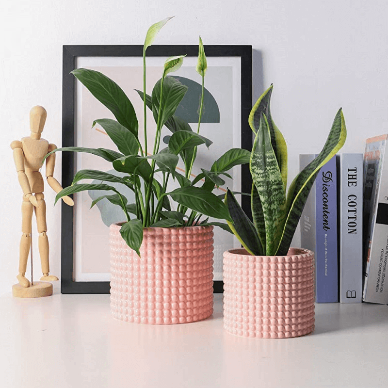 dusty pink plant pot Pink Hobnail Ceramic Planter – Golden Hour Gift Co