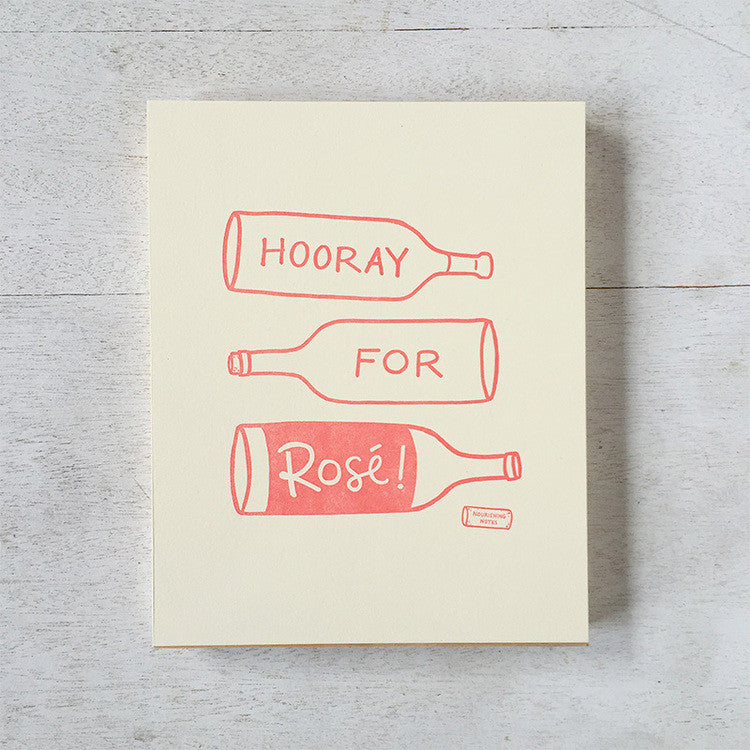 Hooray For Rosé Letterpress 8x10 Print