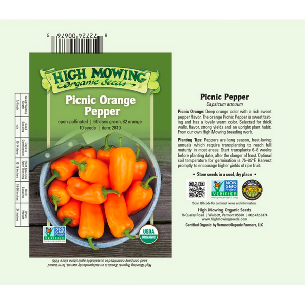 planting orange pepper seeds HMS Orange Picnic Pepper: 10 Seeds – Golden Hour Gift Co