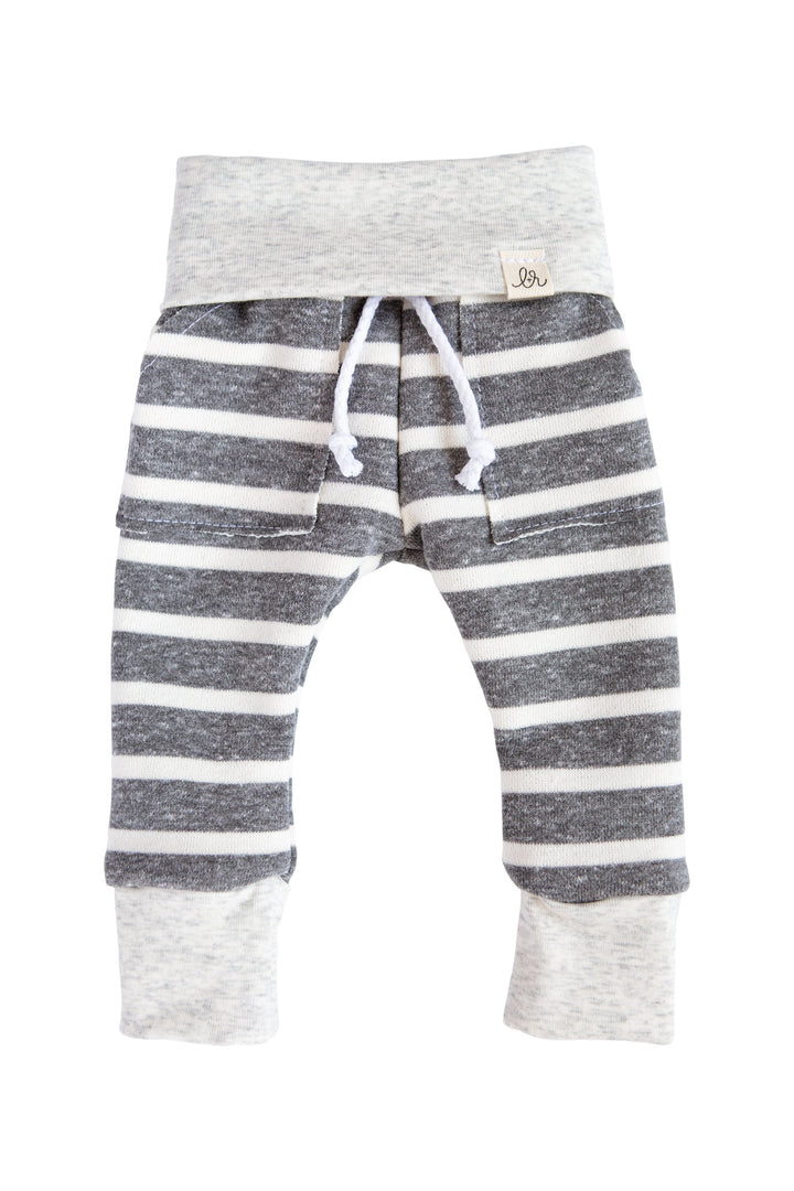 Chunky Grey Stripe Baby Sweatpants