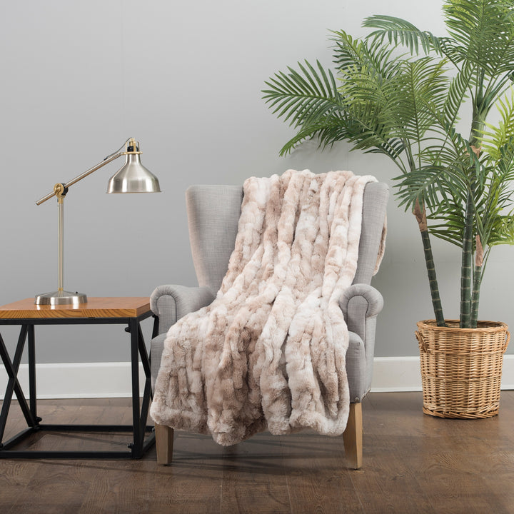 Cream Tie Dye Sculpted Throw Blanket
